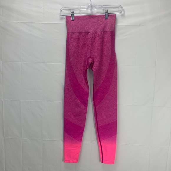 PINK Victoria’s Secret Seamless Hot Pink Workout Ombre Tights Leggings S… - Picture 1 of 15